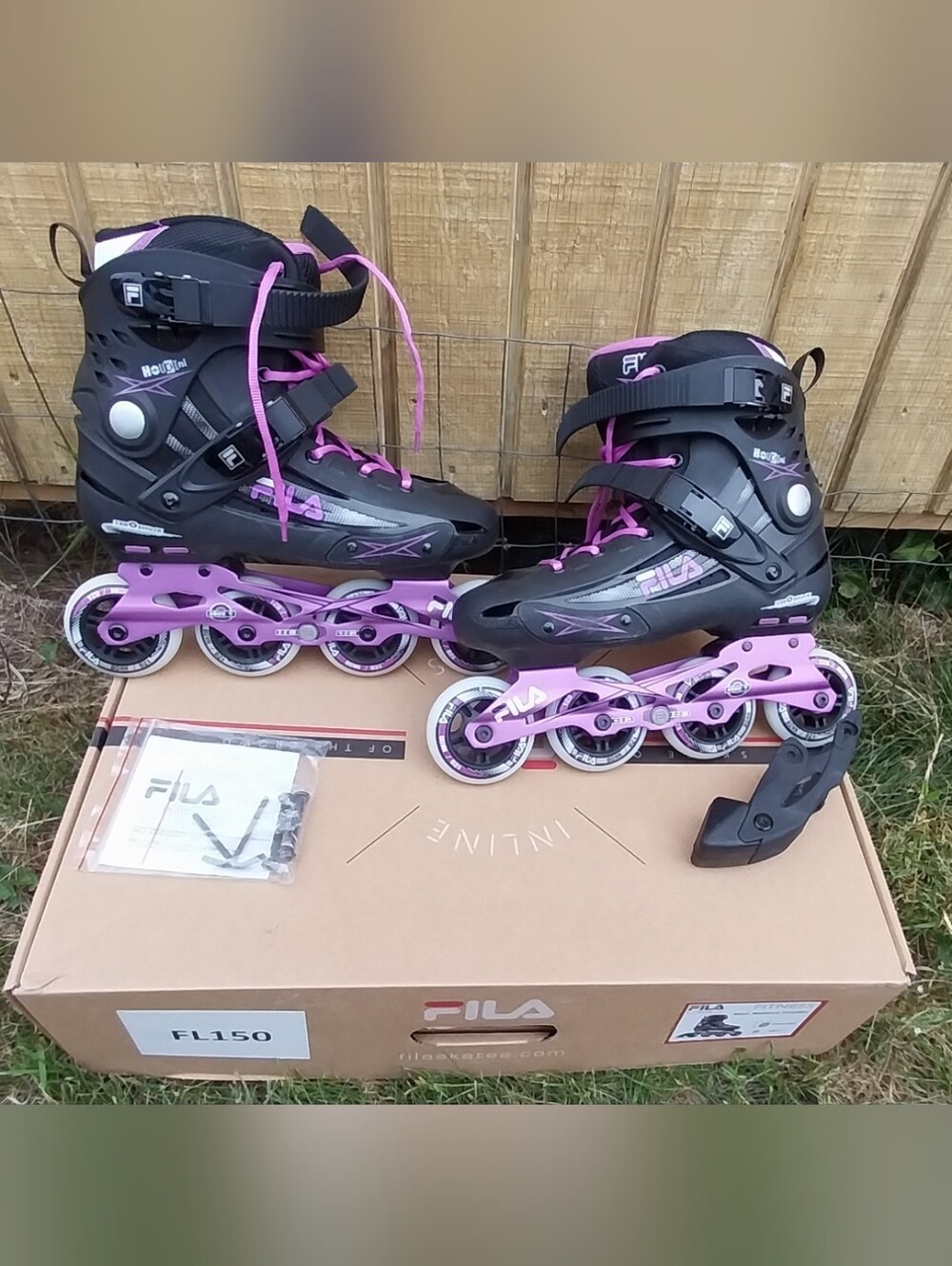 Fila Black And Purple Womens Size 9 Madame Houdini Inline Skates